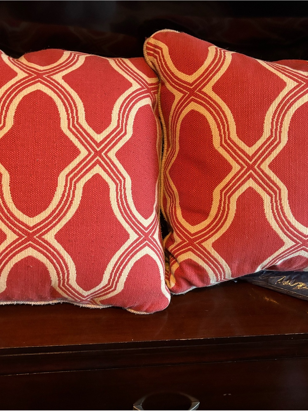 Target Red and Cream Geometric Accent Pillow Pair